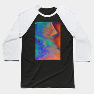 Vaporwave Glitch Pattern Baseball T-Shirt